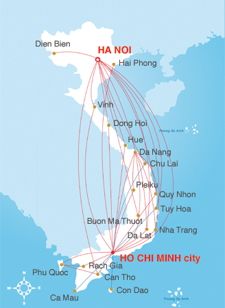 vietnam airlines domestic map